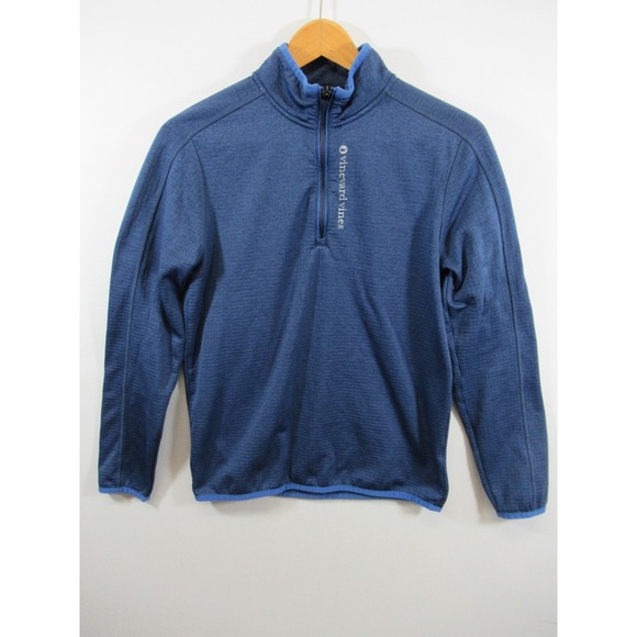 Vineyard Vines Other - Vineyard Vines Grid Fleece 1/4 Zip Pullover Boys L 16 Blue